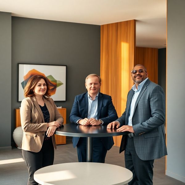 Trei consultanți financiari InsightVertex într-un birou modern din Brașov